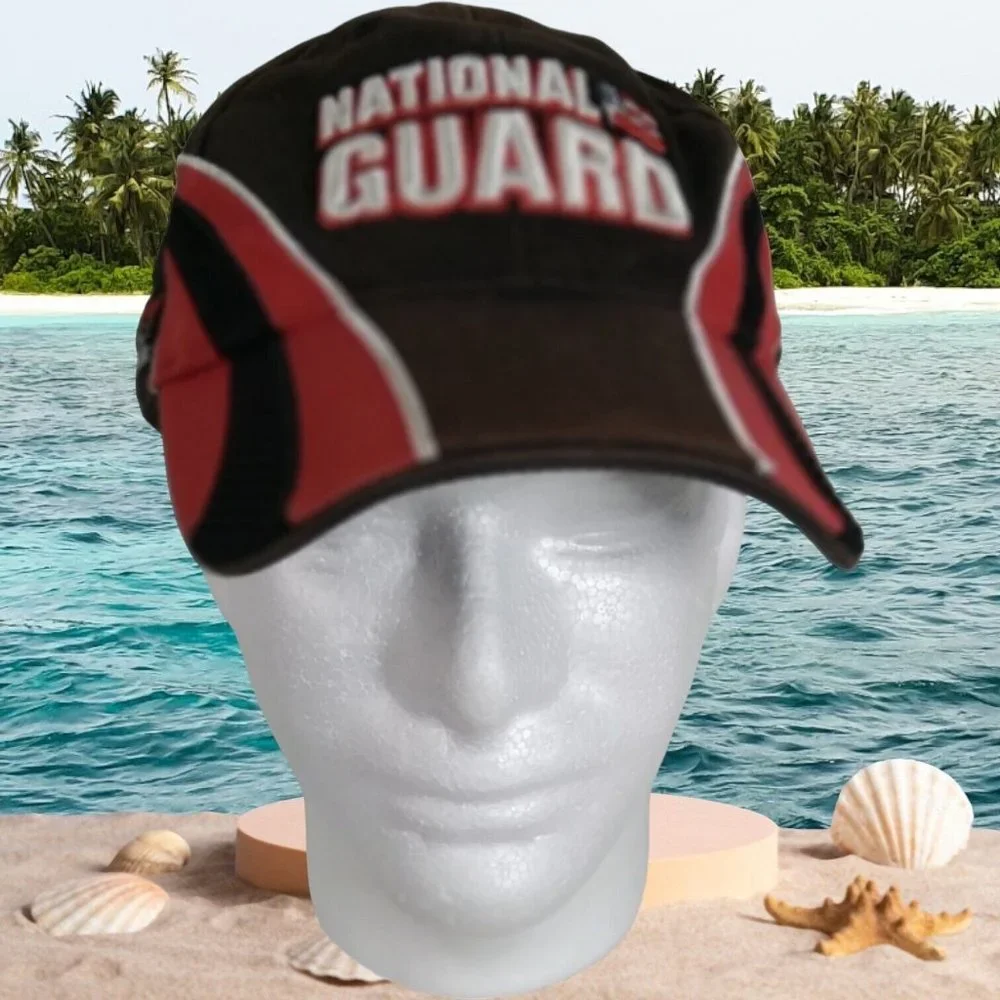 NATIONAL GUARD NASCAR DUPONT‎ LOGO Embroidered Hook & Loop Adjustable Cap Hat OS